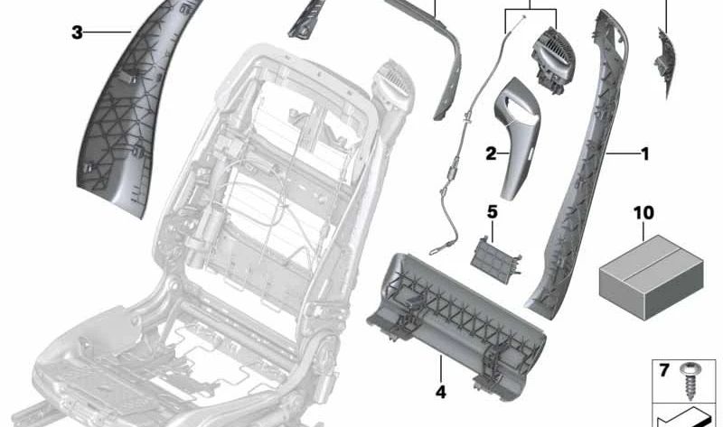 Alloggiamento del lato sinistro OEM 52107269679 per BMW (F06, F12, F13). BMW originale.