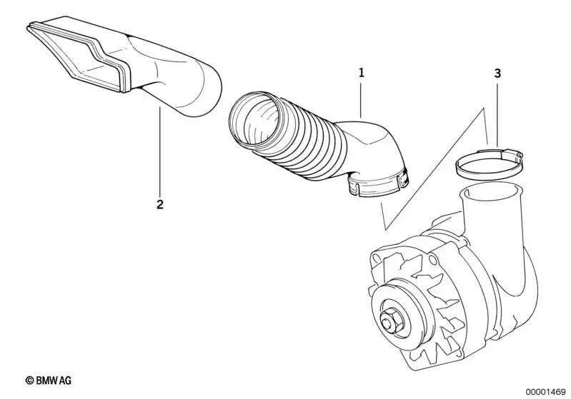 Toma de aire para BMW Serie 3 E36 (OEM 12311730635). Original BMW