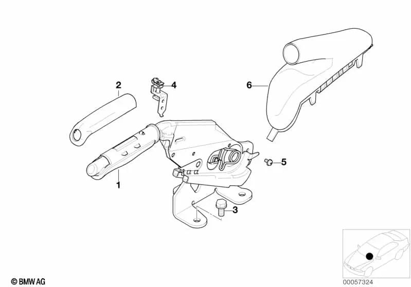 Handbremshebel aus Leder für BMW Z8 E52 (OEM 34416753616). Original BMW