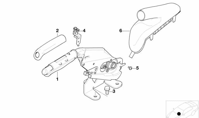 Clip para palanca de freno de mano para BMW E52 Z8 (OEM 34411166001). Original BMW