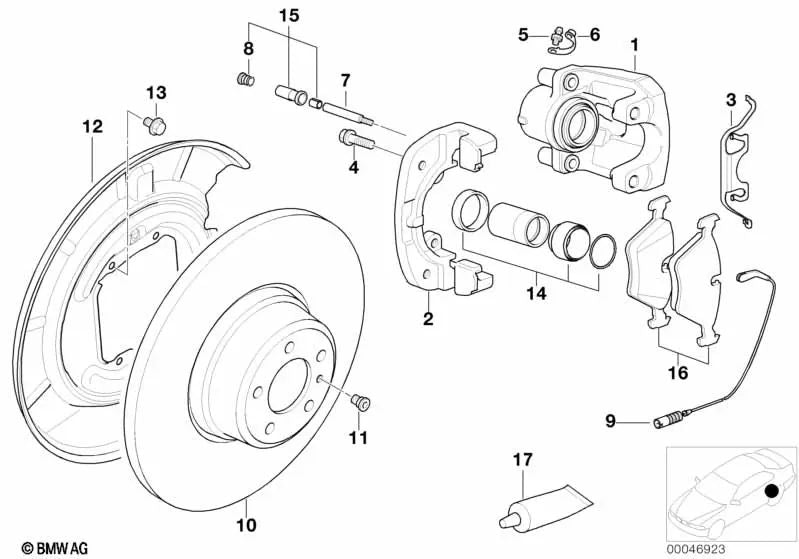 Disco de freno ventilado para BMW Serie 7 E38, Serie 8 E31 (OEM 34216767062). Original BMW