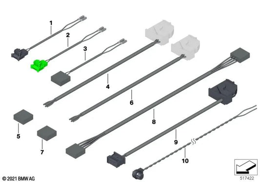 Cable de reparación del sistema de airbag para BMW Serie 2 G42, G87, Serie 3 G20, G21, G28, G80, G81, Serie 4 G22, G23, G26, G82, G83, Serie 5 F90, G30, G31, G38, Serie 6 G32, Serie 7 G11, G12, Serie 8 F91, F92, F93 (OEM 61125A56397). Original BMW