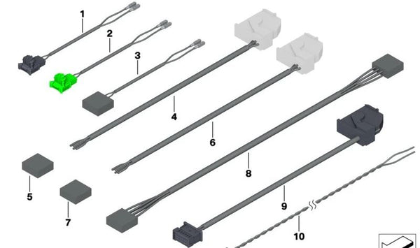 Cable de reparación para sistema de airbag OEM 61125A56389 para BMW G42, G87, G20, G21, G28, G80, G81, G22, G23, G26, G82, G83, F90, G30, G31, G38, G32, G11, G12, F91, F92, F93, G14, G15, G16. Original BMW.