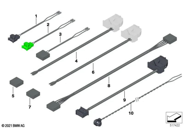 Cable de Reparación del Sistema de Airbag para BMW E46, E53, E70, F30, F80, F90, F90N, G20, G21, G28 (OEM 61125A56387). Original BMW