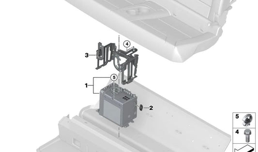 Soporte para unidad central OEM 65159251523 para BMW i3 (I01). Compatible con todos los modelos originales BMW.