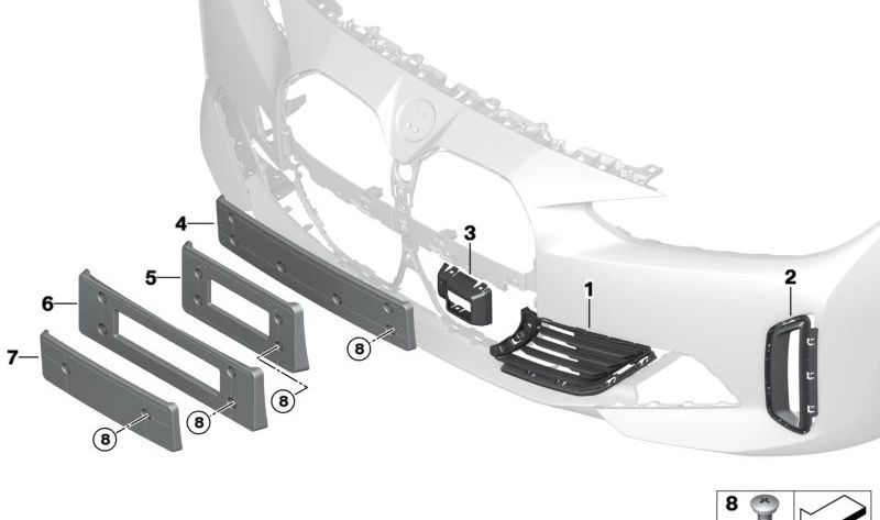 Cubierta OEM 51118738602 para BMW G22, G23, G26. Original BMW.