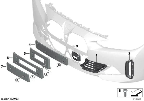 Aircurtain derecha para BMW F20, F21, F22, F23, F87 Serie 1, Serie 2, M2 (OEM 51117947066). Original BMW.