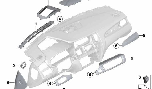 Carenado I-Tafel Fineline Wave Pasajero para BMW F25, F26 (OEM 51459208596). Original BMW