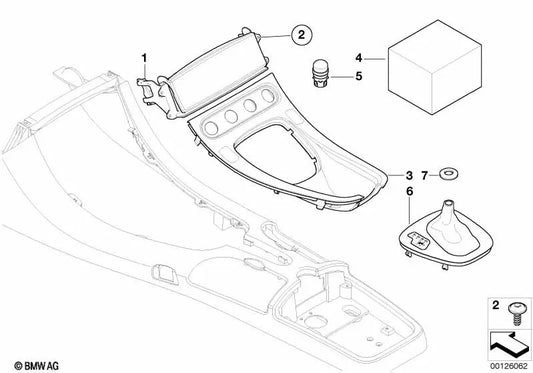 Mittelkonsolenverkleidung für BMW E52 (OEM 51167025963). Original BMW