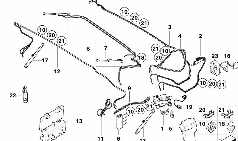 Soporte hidráulico de embrague OEM 54348263217 para BMW E46. Original BMW.