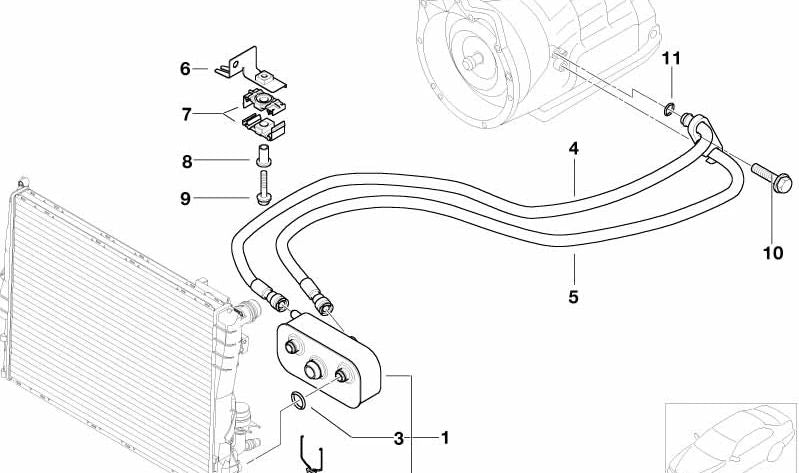 Soporte para línea de aceite para BMW E46, E83 (OEM 17227500268). Original BMW