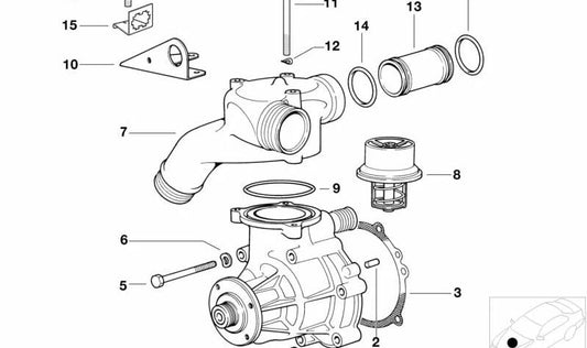 Supporto di connessione per la serie BMW 3 E36 (OEM 12521404807). BMW originale