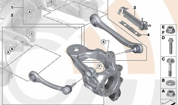 Kit de reparación brazo guía izquierda para BMW E70, F15, E71, F16 (OEM 33322413629). Original BMW