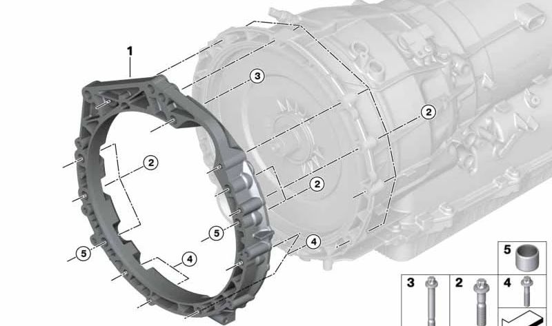 Tornillo M10X75 ZNS3 para BMW Serie 1 F20, F21, Serie 2 F22, F23, Serie 3 F30, F31, F34, F35, Serie 4 F32, F33, F36, Serie 5 F07N, F10, F11, F18, X1 E84, X3 F25, X4 F26, X5 F15, X6 F16, Z4 E89 (OEM 23007603856). Original BMW