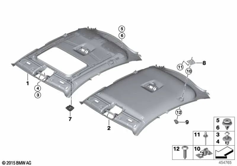 Cubierta del micrófono para BMW X3 F25, X4 F26 (OEM 51447245444). Original BMW.