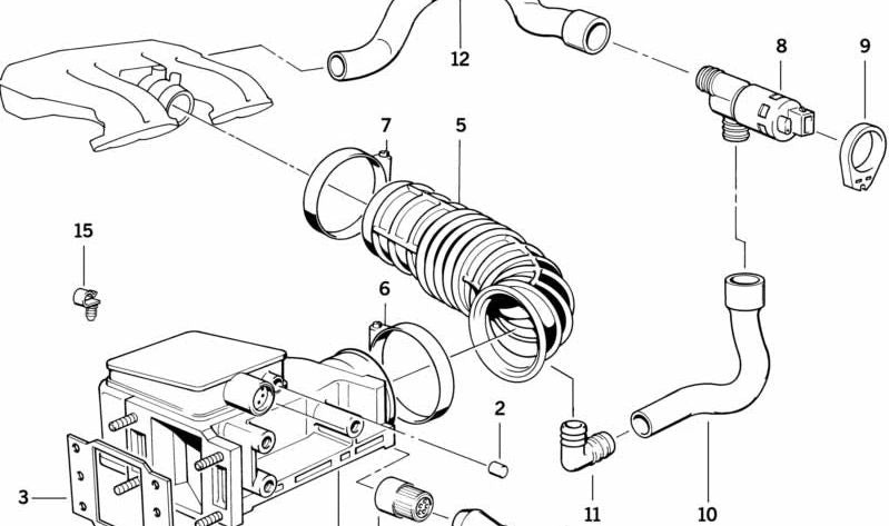 Manguera de admisión OEM 13411727729 para BMW E36, E34. Original BMW.