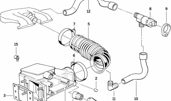 Manguera de admisión OEM 13411727729 para BMW E36, E34. Original BMW.