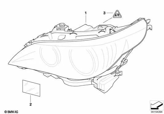 Faro Bi-Xenón AHL izquierdo para BMW E60, E61 (OEM 63127160149). Original BMW