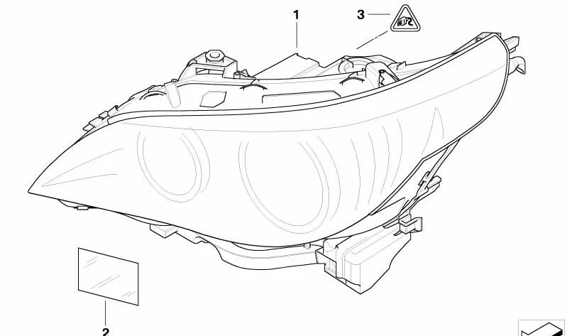 Faro derecho para BMW E60N, E61N (OEM 63127177728). Original BMW