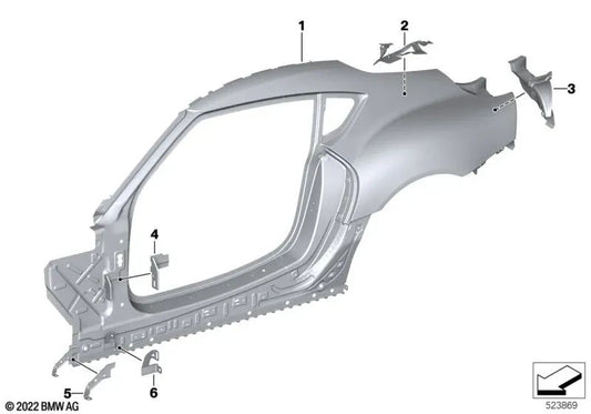 Soporte pared lateral columna A medio derecha para BMW Z4 G29 (OEM 41008812550). Original BMW