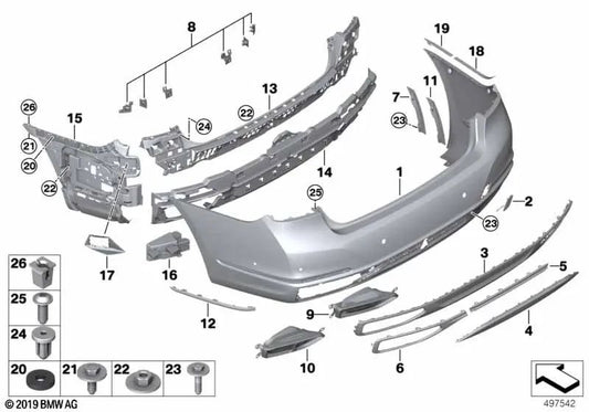 Embellecedor del tubo de escape izquierdo para BMW Serie 7 G12N (OEM 51127478371). Original BMW.