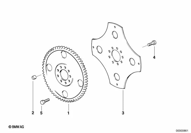 Drag plate for BMW E34, E39, E32, E38, E31 (OEM 24401421305). Genuine BMW