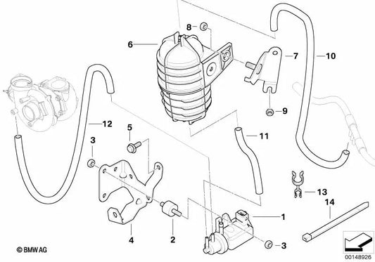 Schlauchhalter für BMW E46 (OEM 11657789404). Original BMW