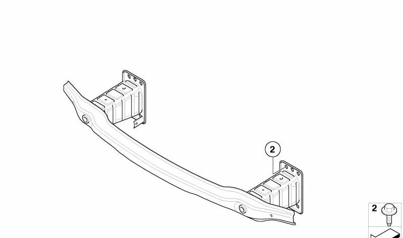 Soporte delantero para paragolpes OEM 51117165458 para BMW X5 E70. Original BMW.