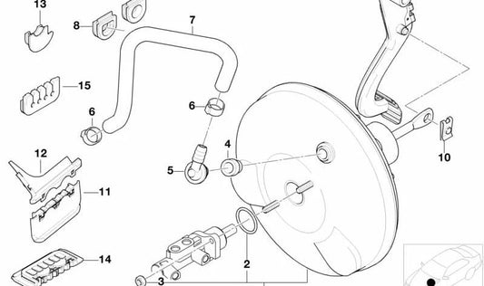 Hose elbow for BMW 3 Series E46 (OEM 34336759013). Original BMW