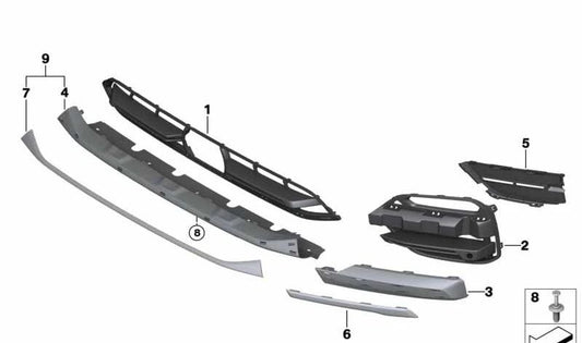 Moldura lateral izquierda OEM 51117439131 para BMW X3 G01, X3 G08. Original BMW