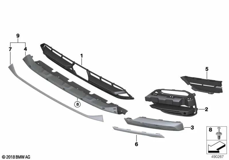 Moldura lateral derecha para BMW X3 G01, G08 (OEM 51117421988). Original BMW