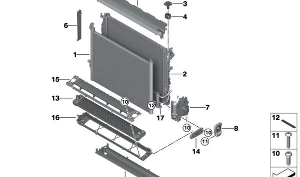 Junta de espuma OEM 17118632400 para BMW F90, G30, G31, G11, G12. Original BMW.