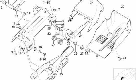 Couverture inférieure de la colonne d'adresse OEM 32311094642 pour BMW E39. BMW d'origine.