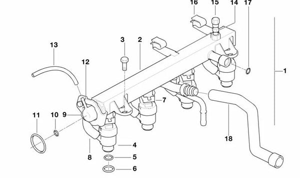 Tapa para BMW Serie 3 E36, E46, Serie 5 E34 (OEM 13531743667). Original BMW