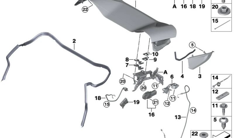 Soporte de fijación OEM 51177400404 para BMW i8 (I15). Original BMW.