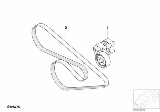 Mechanischer Riemenspanner für BMW E81, E82, E87N, E88, E90, E91, E92, E93 (OEM 11287558752). Original BMW