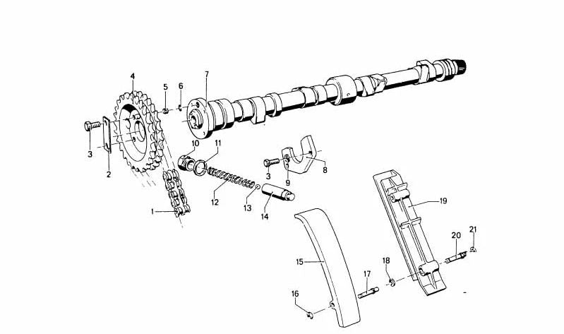 Árbol de levas OEM 11311261613 para BMW (Modelos compatibles: Serie 3 E21, Serie 3 E30, Serie 5 E12, Serie 5 E28). Original BMW.