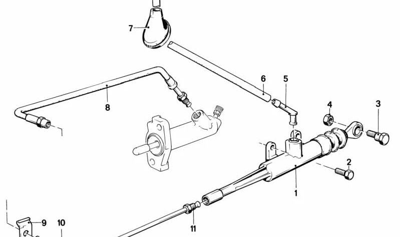 Cilindro maestro de embrague OEM 21521156000 para BMW E30, E28, E24. Original BMW.