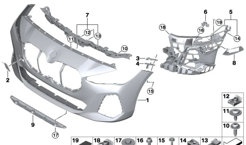 Embudo absorbente derecho para BMW Serie 2 U06 (OEM 51118080924). Original BMW