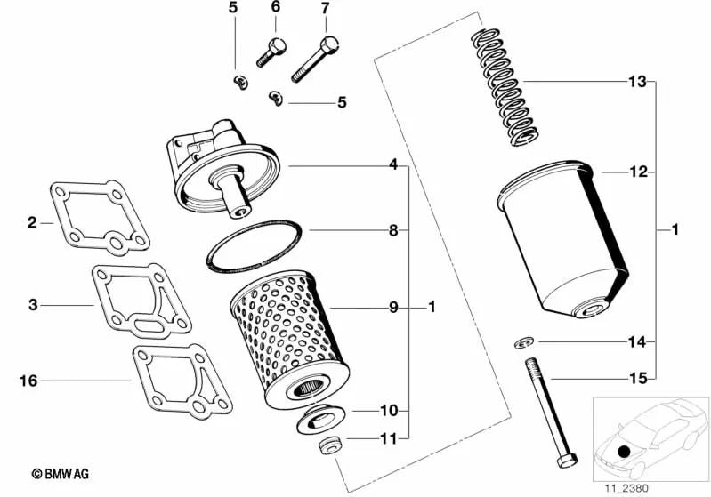 Resorte de presión para BMW Serie 5 E12, Serie 6 E24, Serie 7 E23 (OEM 11421252467). Original BMW