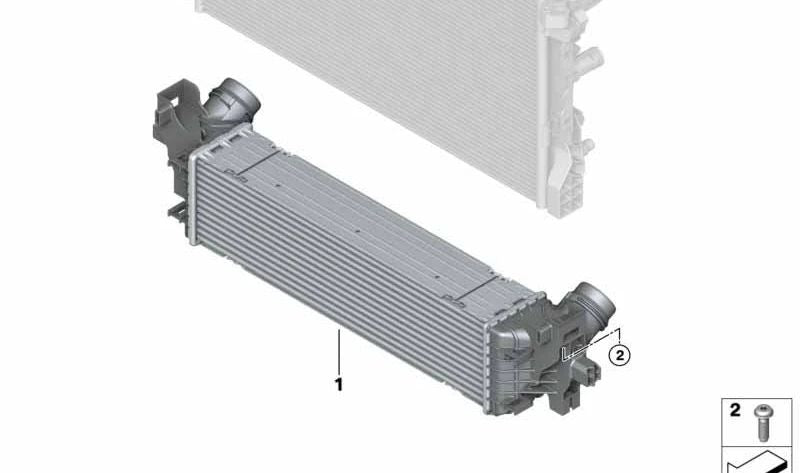 Ladeluftkühler für BMW G30, G31, G32, G11, G12, G14, G15, G16 Serie 5, Serie 6, Serie 7, Serie 8 (OEM 17518576510). Original BMW