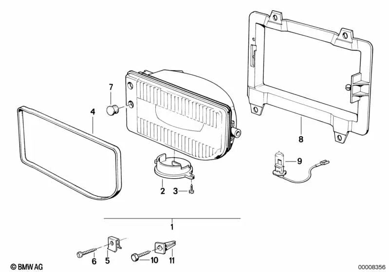 Left bracket for BMW 3 Series E30 (OEM 63171386039). Original BMW