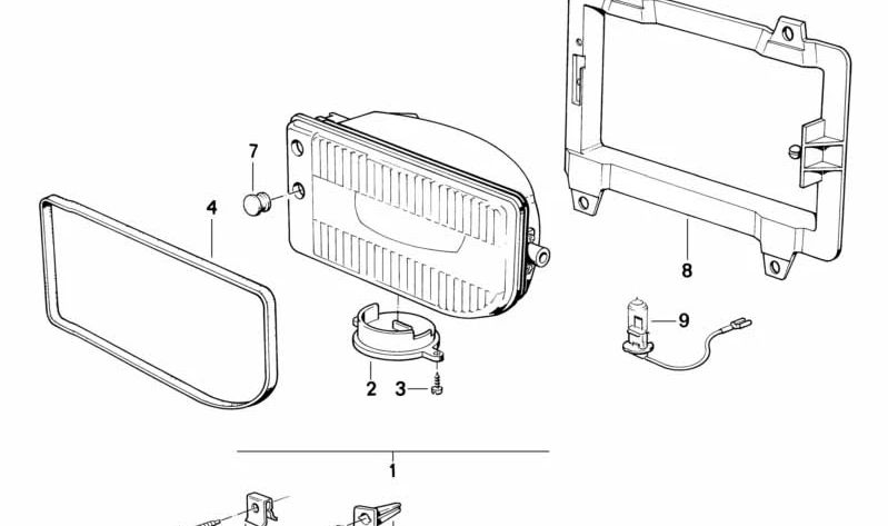 Soporte derecho OEM 63171386040 para BMW E30. Original BMW.