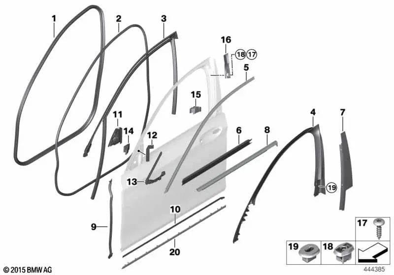 Cubierta de canal exterior izquierda para BMW Serie 7 G11, G11N, G12, G12N (OEM 51337437863). Original BMW.