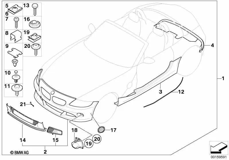 Junta izquierda para BMW Z4 E85, E86 (OEM 51717125691). Original BMW