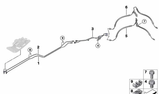 Tubo de presión para BMW X5 E70, F15, F85, X6 E71, F16, F86 (OEM 37136772445). Original BMW