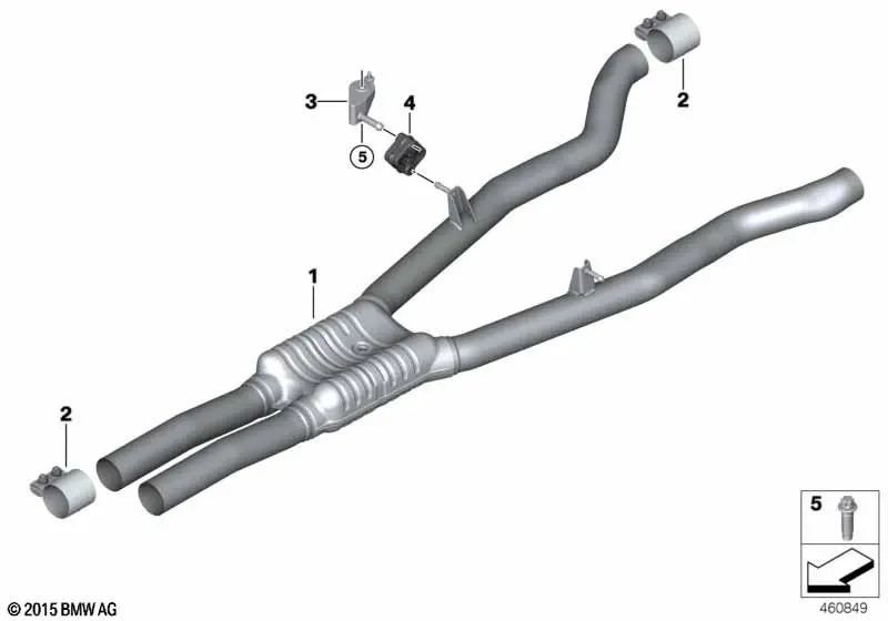 Silenciador Central para BMW Serie 7 G12N (OEM 18309799777). Original BMW.