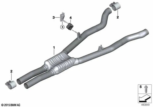 Silenciador intermedio para BMW G11N Serie 7 (OEM 18309799778). Original BMW