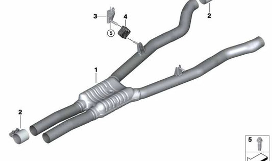 Silenciador intermedio OEM 18308744194 para BMW Serie 7 (G11, G12). Original BMW.