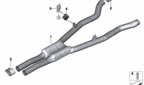 Silenciador Intermedio para BMW Serie 7 G11 (OEM 18308635593). Original BMW